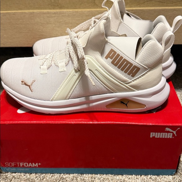 Puma White High-Top Sneakers - Picture 3 of 5